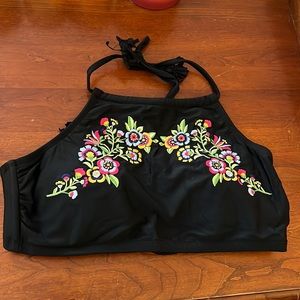 Black halter bikini top